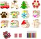 60pcs Wooden Christmas Ornaments, 12 Styles Unfinished Wood Slice Ornaments, DIY Christmas Ornaments Set with Bells, Colored Markers and Ropes, for DIY Craft Making and Christmas Tree Ornaments